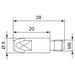 MIG Welding Contact Tips for Aluminium Ø 1.2mm; M6x25 Dimensions