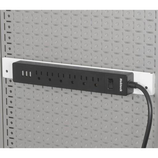 OmniWall White Power Strip | CGS-KIT-PWR-STP-WHT | White Pegboard Power Strip